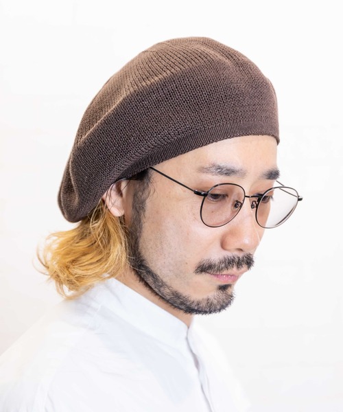 無（ム）の「リネンニットベレー（ハンチング/ベレー帽・レディース・マスタード/ベージュ/ブラック/ブラウン/ネイビー・FREE）」の8枚目の写真