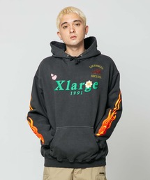 XLARGE | PIGMENT DYLED PUFF LOGO PULLOVER HOODED SWEAT(パーカー)