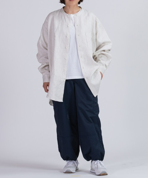 BRICK & SONS（ブリックアンドサンズ）の「リラックス リネンデニムシャツ＜アイボリーストライプ＞（シャツ/ブラウス・メンズ・アイボリー・LL/M/L）」の4枚目の写真