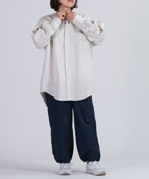 BRICK & SONS（ブリックアンドサンズ）の「リラックス リネンデニムシャツ＜アイボリーストライプ＞（シャツ/ブラウス・メンズ・アイボリー・LL/M/L）」の3枚目の写真
