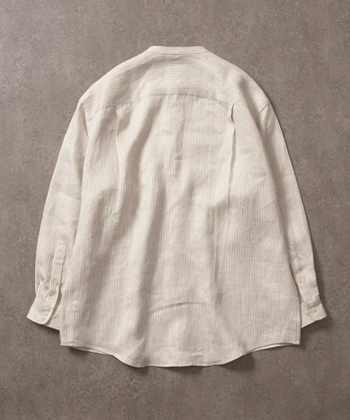 BRICK & SONS（ブリックアンドサンズ）の「リラックス リネンデニムシャツ＜アイボリーストライプ＞（シャツ/ブラウス・メンズ・アイボリー・LL/M/L）」の11枚目の写真