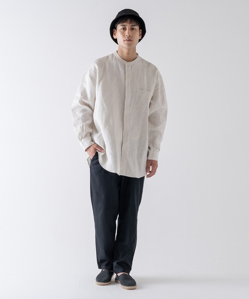 BRICK & SONS（ブリックアンドサンズ）の「リラックス リネンデニムシャツ＜アイボリーストライプ＞（シャツ/ブラウス・メンズ・アイボリー・LL/M/L）」の17枚目の写真