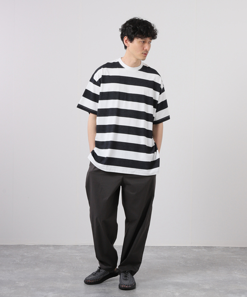 JOURNAL STANDARD(ジャーナルスタンダード)の「【SHELTECH/シェルテック×JOURNAL STANDARD】別注 ビック ボーダー Tシャツ(Tシャツ/カットソー・メンズ・ブラック/ブルー系その他・X-LARGE/LARGE/MEDIUM)」の5枚目の写真