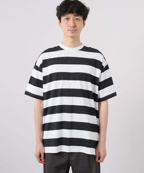 JOURNAL STANDARD(ジャーナルスタンダード)の「【SHELTECH/シェルテック×JOURNAL STANDARD】別注 ビック ボーダー Tシャツ(Tシャツ/カットソー・メンズ・ブラック/ブルー系その他・X-LARGE/LARGE/MEDIUM)」の6枚目の写真