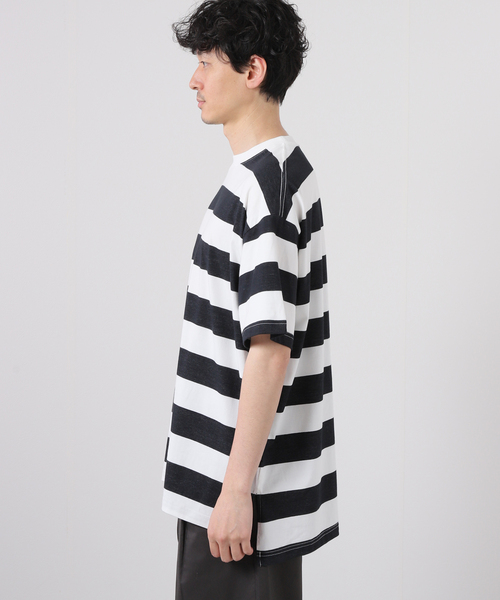 JOURNAL STANDARD(ジャーナルスタンダード)の「【SHELTECH/シェルテック×JOURNAL STANDARD】別注 ビック ボーダー Tシャツ(Tシャツ/カットソー・メンズ・ブラック/ブルー系その他・X-LARGE/LARGE/MEDIUM)」の7枚目の写真