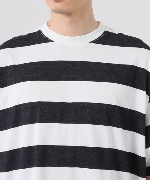 JOURNAL STANDARD(ジャーナルスタンダード)の「【SHELTECH/シェルテック×JOURNAL STANDARD】別注 ビック ボーダー Tシャツ(Tシャツ/カットソー・メンズ・ブラック/ブルー系その他・X-LARGE/LARGE/MEDIUM)」の9枚目の写真