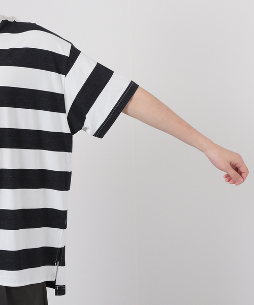 JOURNAL STANDARD(ジャーナルスタンダード)の「【SHELTECH/シェルテック×JOURNAL STANDARD】別注 ビック ボーダー Tシャツ(Tシャツ/カットソー・メンズ・ブラック/ブルー系その他・X-LARGE/LARGE/MEDIUM)」の11枚目の写真