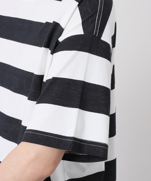 JOURNAL STANDARD(ジャーナルスタンダード)の「【SHELTECH/シェルテック×JOURNAL STANDARD】別注 ビック ボーダー Tシャツ(Tシャツ/カットソー・メンズ・ブラック/ブルー系その他・X-LARGE/LARGE/MEDIUM)」の12枚目の写真