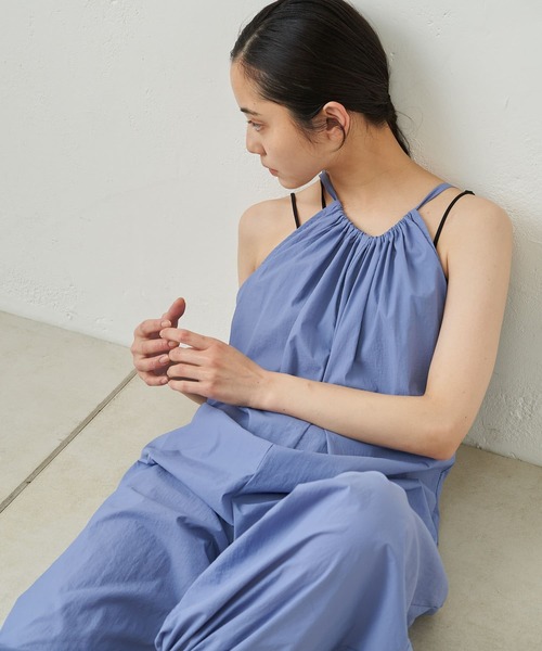 Omekashi(オメカシ)の「【earthy_】キャミサロペット(パッカブル)(サロペット/オーバーオール・レディース・パープル/キャメル/ブラック/ベージュ・FREE)」の13枚目の写真