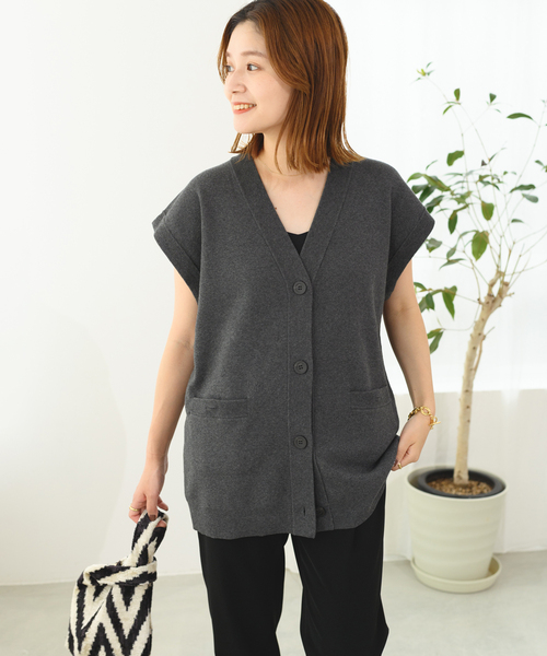 JOURNAL STANDARD L'ESSAGE キンボタンニットベスト 紺 JOURNAL STANDARD L´ESSAGE キンボタンニットベスト 紺