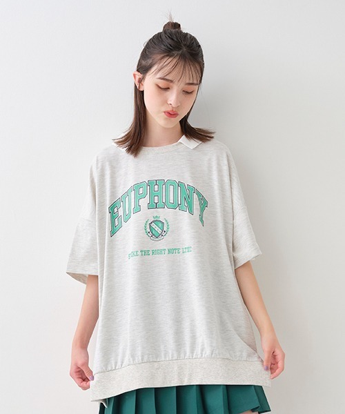 LOVETOXIC（ラブトキシック）の「衿2WAYカレッジ半T（Tシャツ