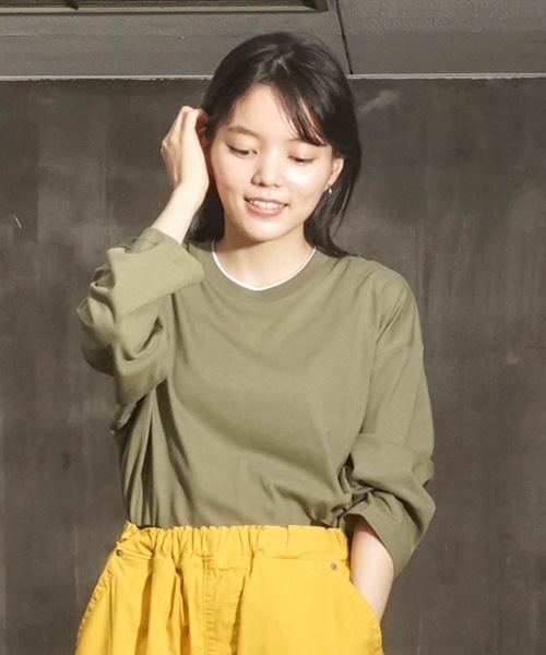 Blue Standard （ブルースタンダード）の「【BLUE STANDARD/ブルースタンダード】ZEROSTZEROSTAIN ゼロステイン 汗染みの目立ちにくいTシャツ　UVカット　撥水性　汚れが付きにくい　フェイクレイヤード7分袖Tシャツ（Tシャツ/カットソー・メンズ・ホワイト/ブラック/ベージュ/オリーブ/ブルー・MEDIUM/LARGE/X-LARGE）」の4枚目の写真