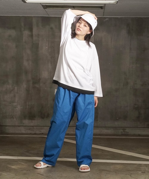 Blue Standard （ブルースタンダード）の「【BLUE STANDARD/ブルースタンダード】ZEROSTZEROSTAIN ゼロステイン 汗染みの目立ちにくいTシャツ　UVカット　撥水性　汚れが付きにくい　フェイクレイヤード7分袖Tシャツ（Tシャツ/カットソー・メンズ・ホワイト/ブラック/ベージュ/オリーブ/ブルー・MEDIUM/LARGE/X-LARGE）」の7枚目の写真
