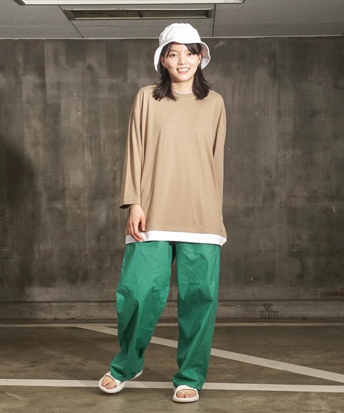 Blue Standard （ブルースタンダード）の「【BLUE STANDARD/ブルースタンダード】ZEROSTZEROSTAIN ゼロステイン 汗染みの目立ちにくいTシャツ　UVカット　撥水性　汚れが付きにくい　フェイクレイヤード7分袖Tシャツ（Tシャツ/カットソー・メンズ・ホワイト/ブラック/ベージュ/オリーブ/ブルー・MEDIUM/LARGE/X-LARGE）」の16枚目の写真