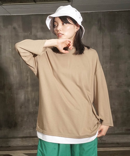 Blue Standard （ブルースタンダード）の「【BLUE STANDARD/ブルースタンダード】ZEROSTZEROSTAIN ゼロステイン 汗染みの目立ちにくいTシャツ　UVカット　撥水性　汚れが付きにくい　フェイクレイヤード7分袖Tシャツ（Tシャツ/カットソー・メンズ・ホワイト/ブラック/ベージュ/オリーブ/ブルー・MEDIUM/LARGE/X-LARGE）」の18枚目の写真