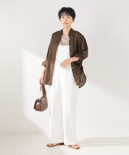 FRAMeWORK(フレームワーク)の「後染めフレンチリネンレギュラーシャツ2(シャツ/ブラウス・レディース・ブラック/ホワイト/ブラウン・FREE)」の18枚目の写真