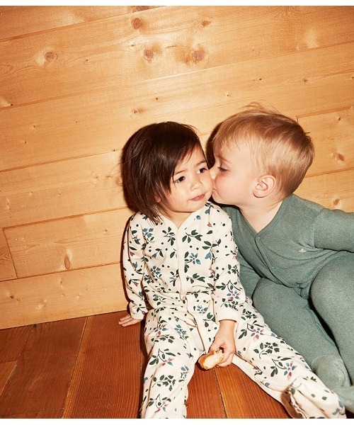 PETIT BATEAU（プチバトー）の「裏起毛プリント前開きロンパース 