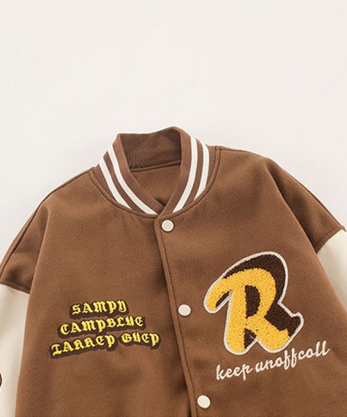 【セール】【HOOK】アメカジワッペン刺繍スタジャンジャケット クロップド丈（スタジャン）｜HOOK（フック）