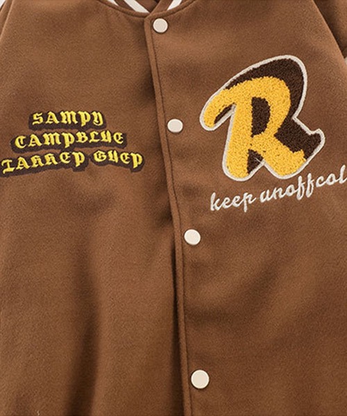 【セール】【HOOK】アメカジワッペン刺繍スタジャンジャケット クロップド丈（スタジャン）｜HOOK（フック）