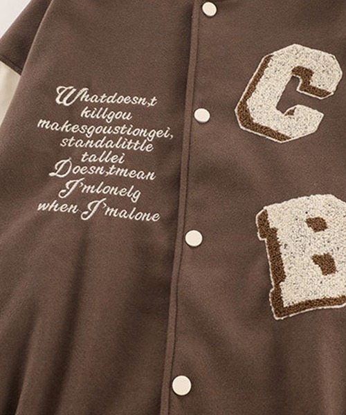 【セール】【HOOK】アメカジワッペン刺繍スタジャンジャケット クロップド丈（スタジャン）｜HOOK（フック）