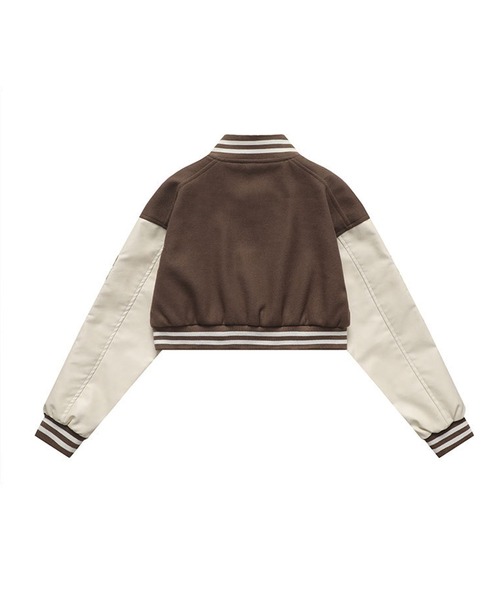 【セール】【HOOK】アメカジワッペン刺繍スタジャンジャケット クロップド丈（スタジャン）｜HOOK（フック）