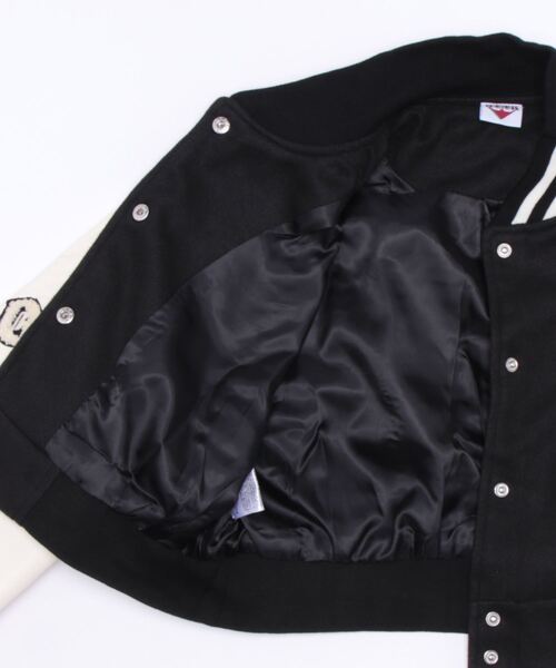 【セール】【HOOK】アメカジワッペン刺繍スタジャンジャケット クロップド丈（スタジャン）｜HOOK（フック）