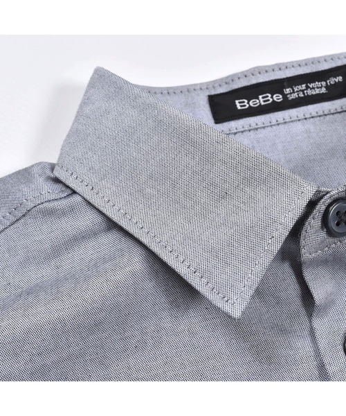 BeBe（ベベ）の「BeBe/コットン オックス ロゴ 刺繍 シャツ  (90~150cm)（シャツ/ブラウス・キッズ・ホワイト/グレー・140/110/130/150/120/100/90）」の9枚目の写真