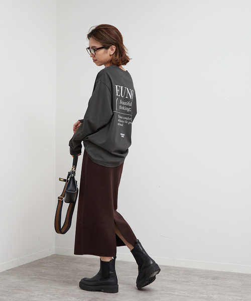 FRAMeWORK(フレームワーク)の「【PROTAGONISTA/プロタゴニスタ】ロングスリーブTシャツ(Tシャツ/カットソー・レディース・ホワイト/チャコールグレー・FREE)」の6枚目の写真