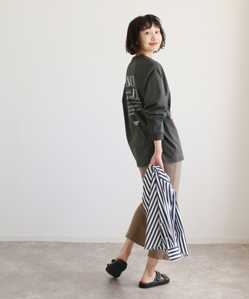 FRAMeWORK(フレームワーク)の「【PROTAGONISTA/プロタゴニスタ】ロングスリーブTシャツ(Tシャツ/カットソー・レディース・ホワイト/チャコールグレー・FREE)」の14枚目の写真