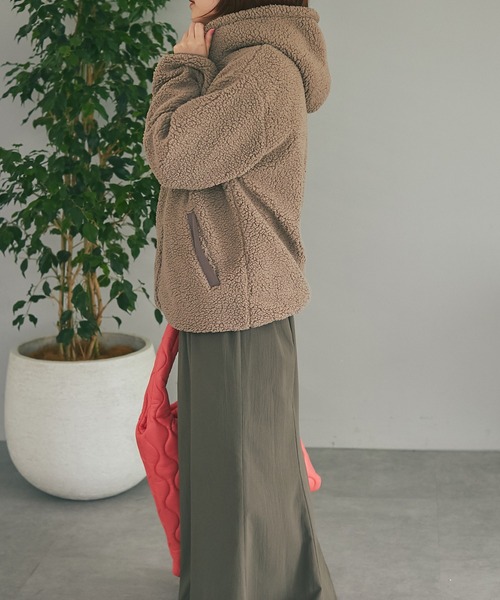 un dix cors（アンディコール）の「プチプラが嬉しい　フードボアブルゾン（ブルゾン・レディース・アイボリー/モカ・FREE）」の17枚目の写真