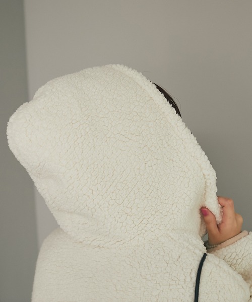 un dix cors（アンディコール）の「プチプラが嬉しい　フードボアブルゾン（ブルゾン・レディース・アイボリー/モカ・FREE）」の11枚目の写真