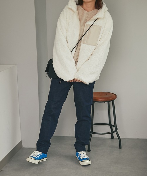 un dix cors（アンディコール）の「プチプラが嬉しい　フードボアブルゾン（ブルゾン・レディース・アイボリー/モカ・FREE）」の8枚目の写真