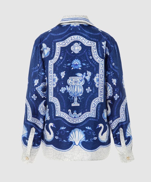 Casablanca（カサブランカ）の「SILK TWILL CUBAN COLLAR LONG SLEEVE SHIRT（シャツ/ブラウス・メンズ・ブルー・M/L）」の2枚目の写真