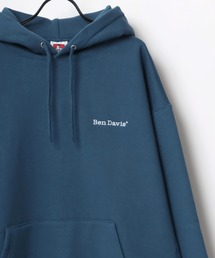 BEN DAVIS/ベンデイビス ビッグシルエット ヘビーウェイト 裏起毛 ワンポイント刺繍 スウェット パーカー