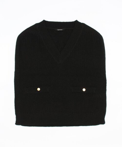 Lugnoncure（ルノンキュール）の「ツイード風ニットベスト（ベスト・レディース・ブラック/ベージュ/オフホワイト・ﾌﾘ-）」の18枚目の写真