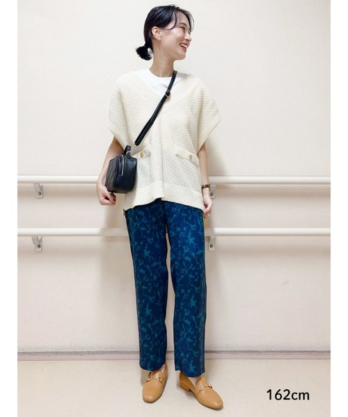 Lugnoncure（ルノンキュール）の「ツイード風ニットベスト（ベスト・レディース・ブラック/ベージュ/オフホワイト・ﾌﾘ-）」の5枚目の写真