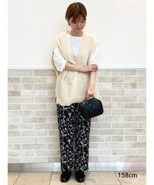 Lugnoncure（ルノンキュール）の「ツイード風ニットベスト（ベスト・レディース・ブラック/ベージュ/オフホワイト・ﾌﾘ-）」の9枚目の写真