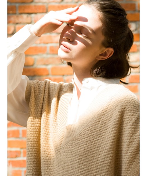 Lugnoncure（ルノンキュール）の「ツイード風ニットベスト（ベスト・レディース・ブラック/ベージュ/オフホワイト・ﾌﾘ-）」の16枚目の写真