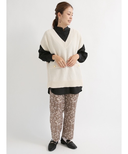 Lugnoncure（ルノンキュール）の「ツイード風ニットベスト（ベスト・レディース・ブラック/ベージュ/オフホワイト・ﾌﾘ-）」の20枚目の写真