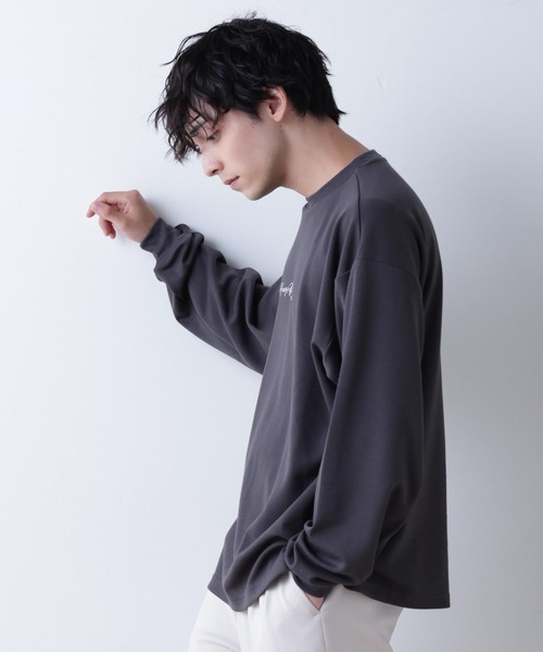 WEGO（ウィゴー）の「WEGO/シンプルロゴ刺繍ロンT（Tシャツ/カットソー・メンズ・ホワイト/ブルー/ダークグレー・MEDIUM/LARGE）」の17枚目の写真