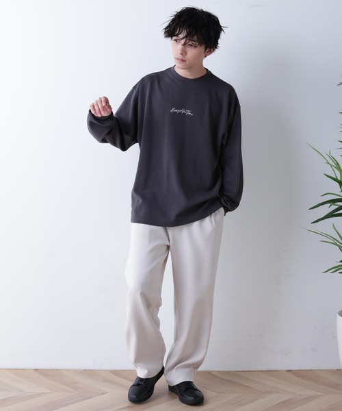 WEGO（ウィゴー）の「WEGO/シンプルロゴ刺繍ロンT（Tシャツ/カットソー・メンズ・ホワイト/ブルー/ダークグレー・MEDIUM/LARGE）」の13枚目の写真