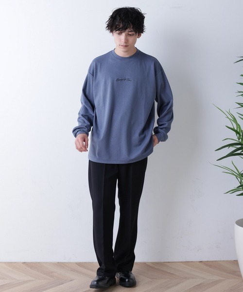 WEGO（ウィゴー）の「WEGO/シンプルロゴ刺繍ロンT（Tシャツ/カットソー・メンズ・ホワイト/ブルー/ダークグレー・MEDIUM/LARGE）」の18枚目の写真
