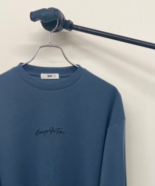 WEGO（ウィゴー）の「WEGO/シンプルロゴ刺繍ロンT（Tシャツ/カットソー・メンズ・ホワイト/ブルー/ダークグレー・MEDIUM/LARGE）」の4枚目の写真