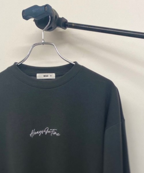WEGO（ウィゴー）の「WEGO/シンプルロゴ刺繍ロンT（Tシャツ/カットソー・メンズ・ホワイト/ブルー/ダークグレー・MEDIUM/LARGE）」の5枚目の写真