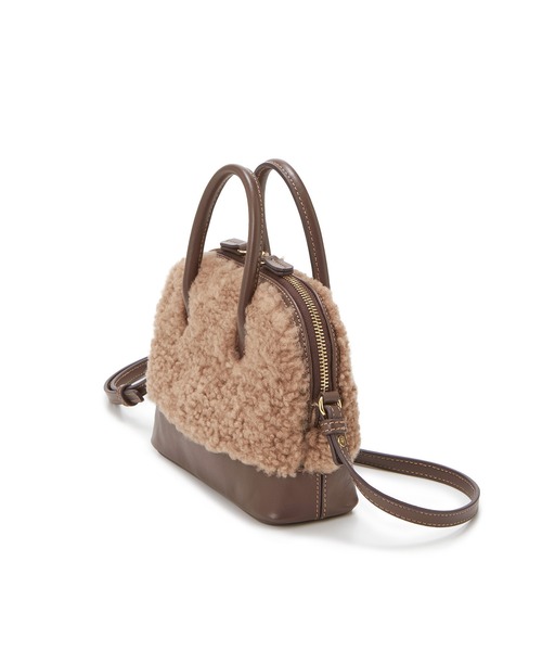 TOPKAPI（トプカピ）の「【TREASURE TOPKAPI/トプカピ トレジャー】 ムートン 2way ミニ ハンドバッグ（ハンドバッグ・レディース・ブラウン/クリーム・FREE）」の5枚目の写真