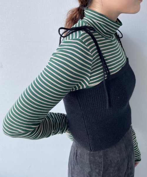 LOWRYS FARM(ローリーズファーム)の「ニットベアビスチェ 169012(ニット/セーター・レディース・チャコールグレー/ブラック/ベージュ・FREE)」の8枚目の写真