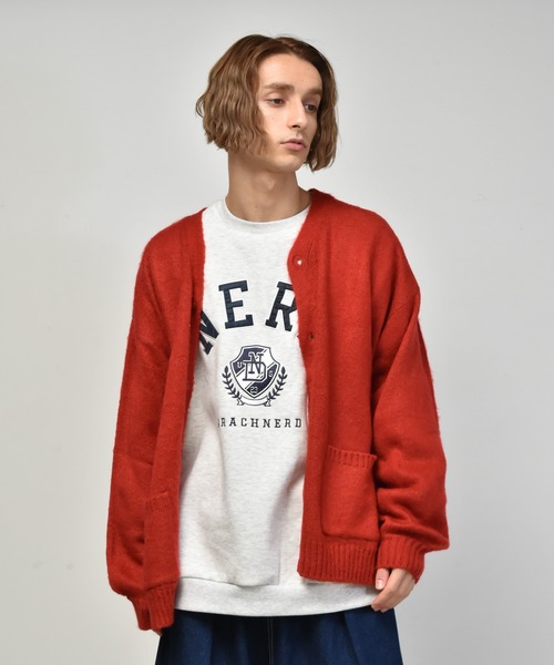 Starting Over（スターティングオーバー）の「シャギーニットカーディガン（ニット/セーター・メンズ・レッド/ブラック/マスタード/オレンジ/ブルー/グリーン・XL/L/M）」の5枚目の写真