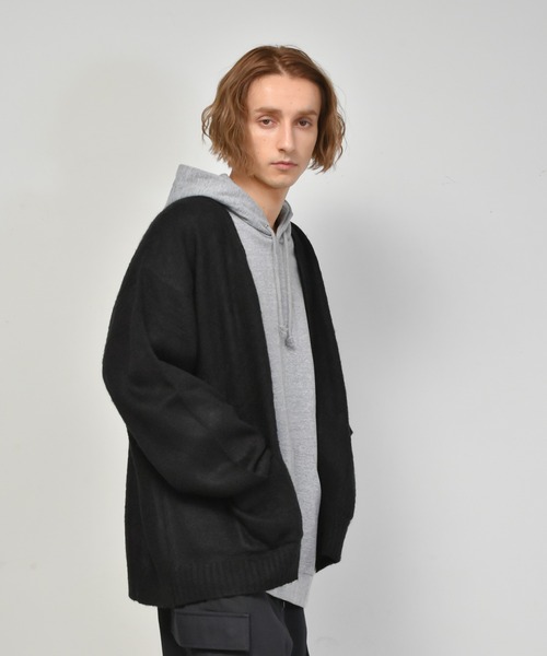 Starting Over（スターティングオーバー）の「シャギーニットカーディガン（ニット/セーター・メンズ・レッド/ブラック/マスタード/オレンジ/ブルー/グリーン・XL/L/M）」の16枚目の写真