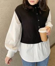 StyleSea（スタイルシー）の「ドッキングニットレイヤード プルオーバー（ニット/セーター）」