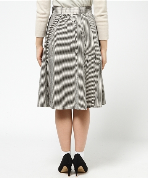 GIORDANO（ジョルダーノ）の「[GIORDANO]ストライプフラップ付スカート（スカート・レディース・ブラック/ネイビー・FREE）」の5枚目の写真
